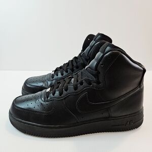Nike Air Force 1 High Top AF1 Men Shoes Size 12 Triple Black Sneakers 315121-032